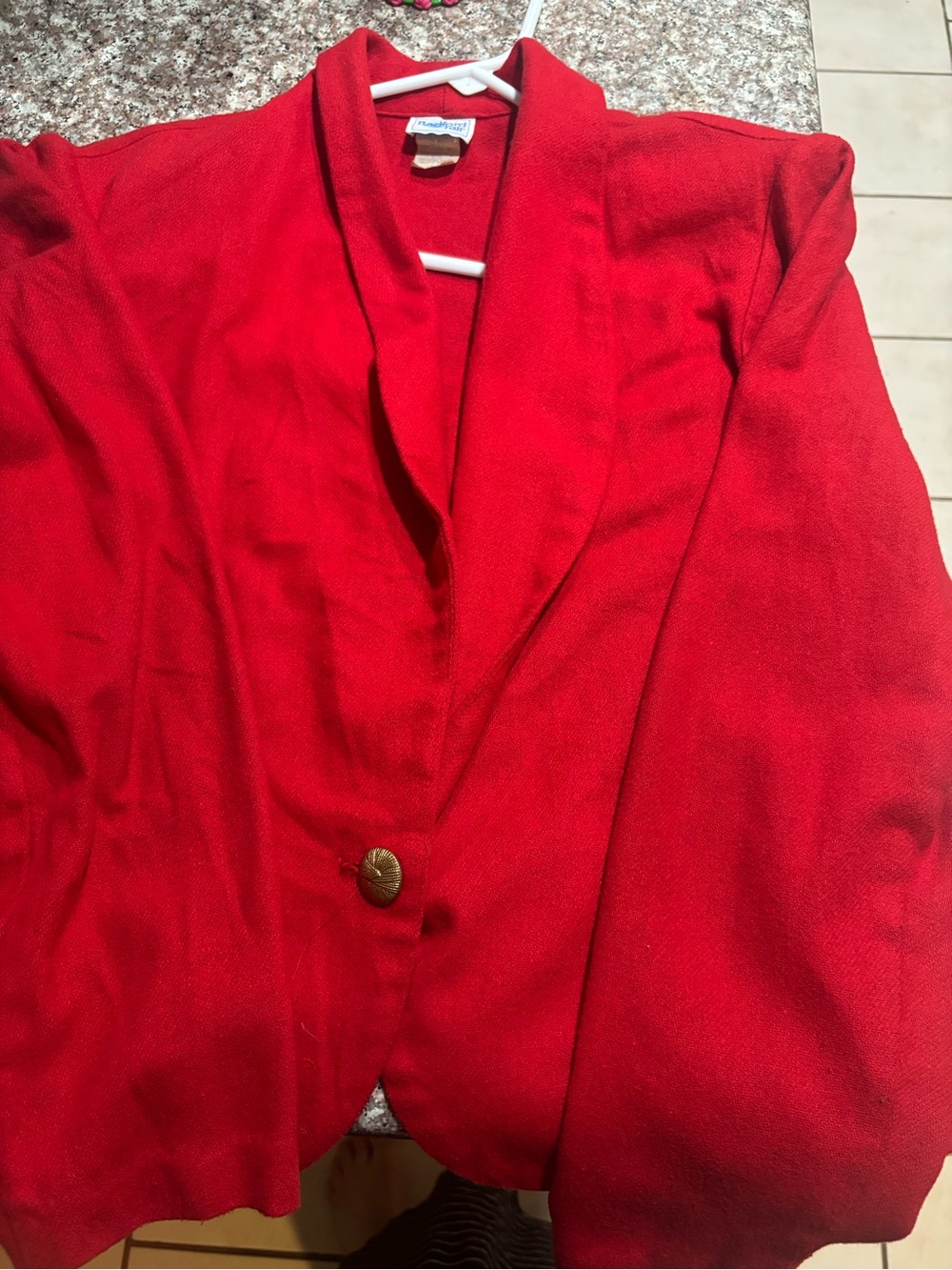 Women's Red Single-Button Blazer - Unknown Brand